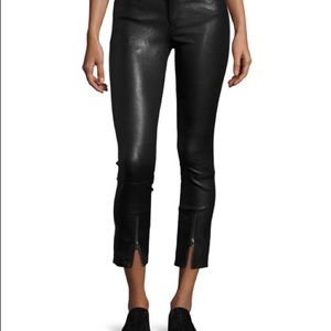 NWT Helmut Lang zip cropped leather pants